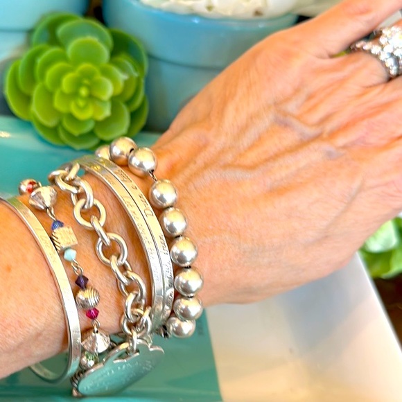 Brighton PRISM Multi color crystal beads Silver Necklace Bracelet Earrings RARE - Picture 8 of 14